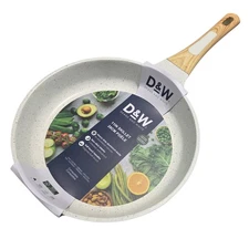 D&W Deane And White Premium Cookware 11in Nonstick Frying Pan Skillet Ivory