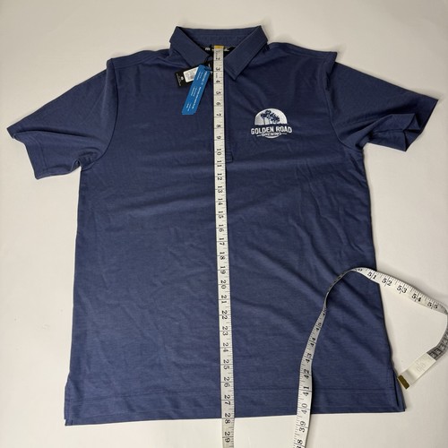 Travis Mathew Golden Road Brewing dunkelblau 4 Knöpfe Golf Polo Shirt Herren M Neu mit Etikett - Bild 14 von 15
