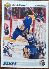 1991-92 UPPER DECK PAT JABLONSKI ST. LOUIS BLUES ROOKIE CARD #107 NM/MT. rookie card picture