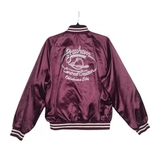 Vintage 80s Satin Varsity  Jacket Size Mens Medium Graham Central Station OKC