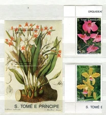 SAO TOME_183 1989 flowers orchid SHEET+2pcs MLH