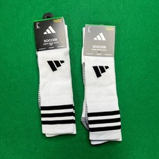 2 Pairs - Adidas Unisex Copa Zone Cushion Over The Calf Soccer Socks White Large