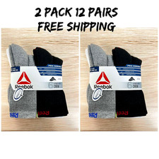 Reebok winter Boys Cushion Crew Performance Socks 2 6 Pack White, black  Grey