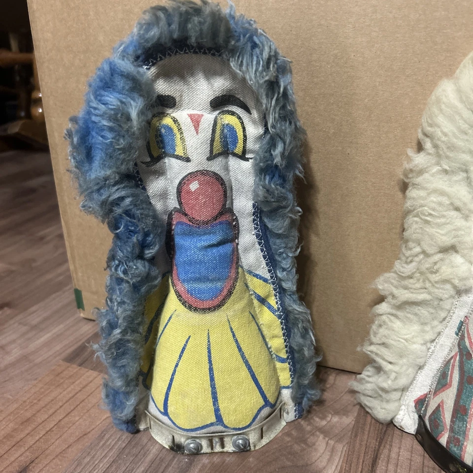 Muñecas derribadas vintage de payaso de carnaval Midway Punk años 50-60 de Indiana Beach Foto 2 de 4