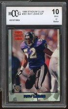 1996 Stadium Club #351 Ray Lewis Rookie Card BGS BCCG 10 Mint+. rookie card picture