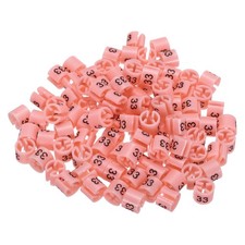 100 Pack Clothes Hanger Marker Number 33 Size Tag Fit 3mm Rod Pink