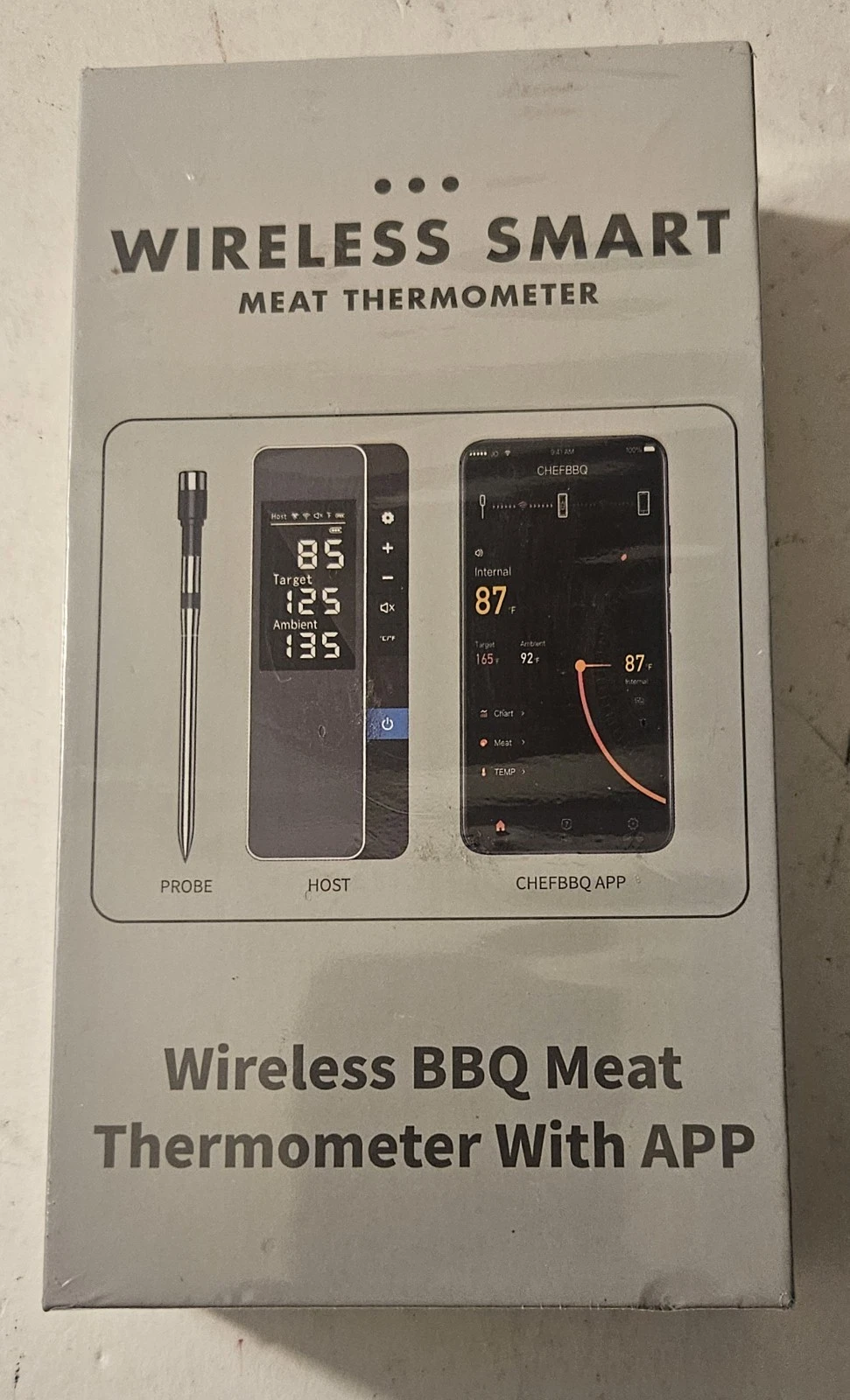 Smart Bluetooth Wireless Meat Thermometer Monitoring BBQ Grill Oven Smoker NEW
Opens in a new window