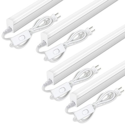 LED Under Cabinet Lighting, 1FT, 5W, 6000K, 500lm, T5 Integrated Single Fixtu...