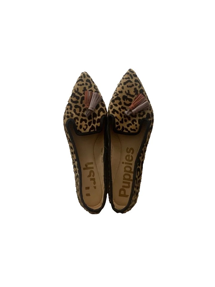 Mocasines Hush Puppies para mujer talla 10 estampado de leopardo pelo de becerro borla punta Foto 3 de 4