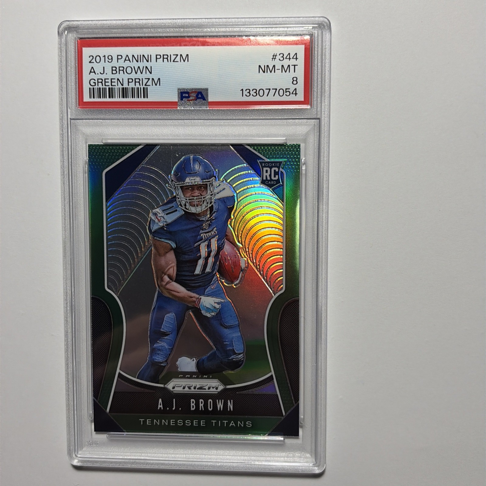 2019 Panini Prizm - Rookies A.J. Brown #344 Green Prizm (RC) PSA 8