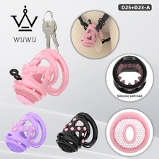 Sissy Male Spike Cage Chastity Device with CB Lock Abstinence Lock with 6 Rings