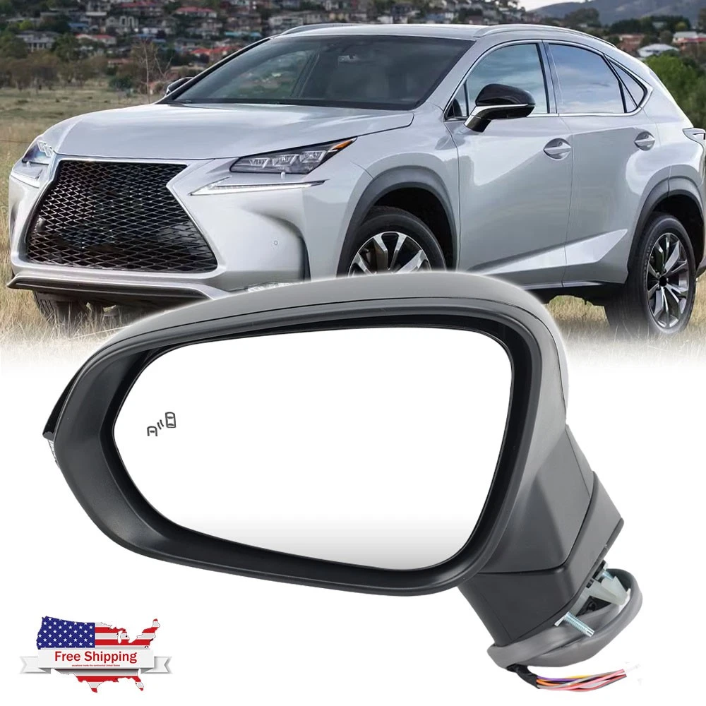 For 2015 - 2021 NX 200t 300h Mirror Manual Folding w/ BSD Memory Driver Side