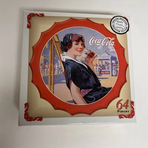 Coca Cola Jigsaw Puzzle 1999 Vintage - 64 Piece Bottle Cap Shape Coke USA New