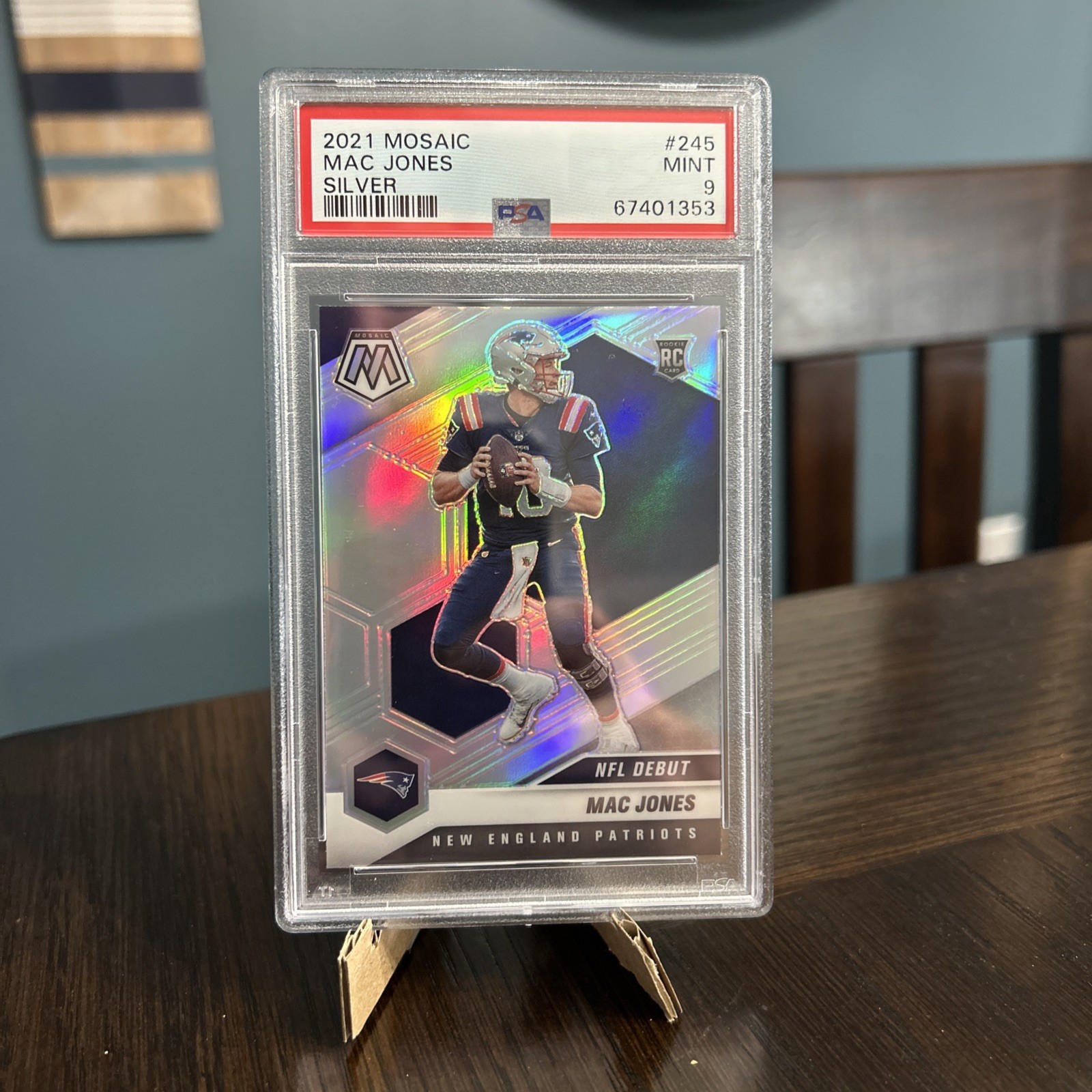 2021 Panini Mosaic NFL Debut Mac Jones #245 Silver Prizm (RC) PSA 10 Football