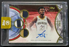 Yves Missi 2025-26 Topps Three 07/10 Auto Triple Patch GU Gold Veteran #V3A-YM