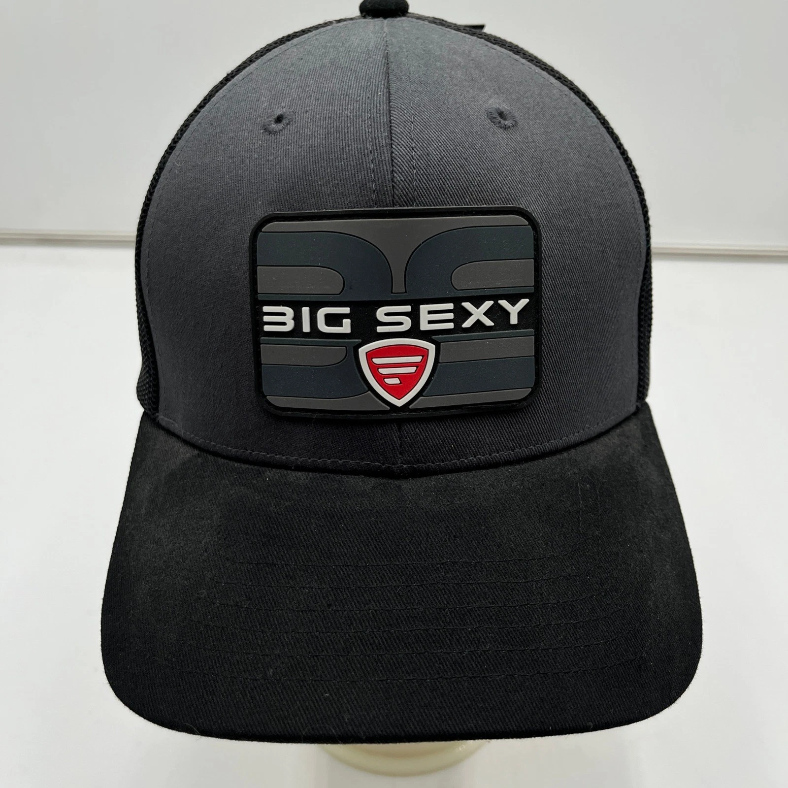 Favorite Fishing Big Sexy Trucker Hat Mesh Back Snapback Mens Grey Black NWT