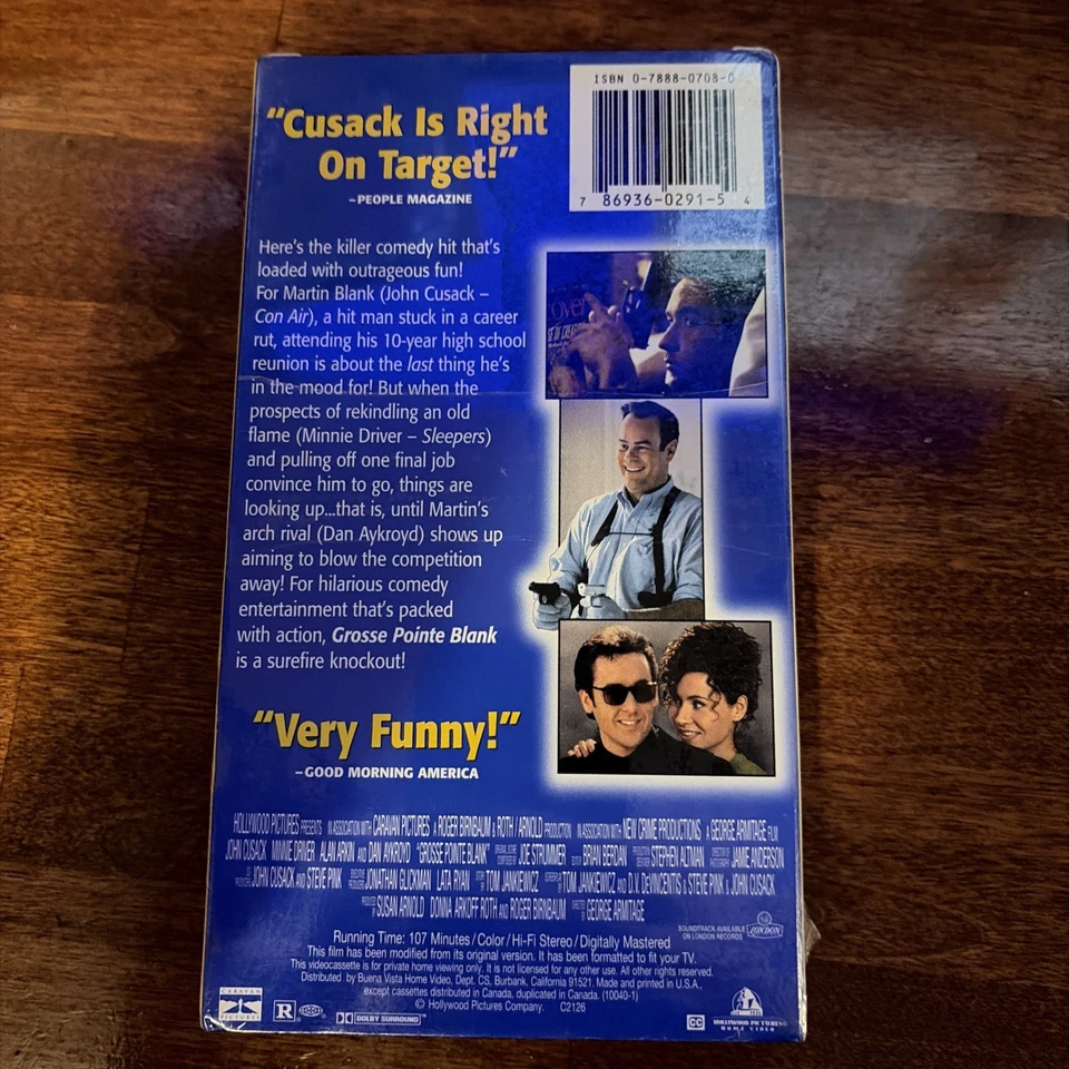VHS GROSS POINTE BLANK 1997 JOHN CUSACK Brand New Sealed Foto 2 de 3