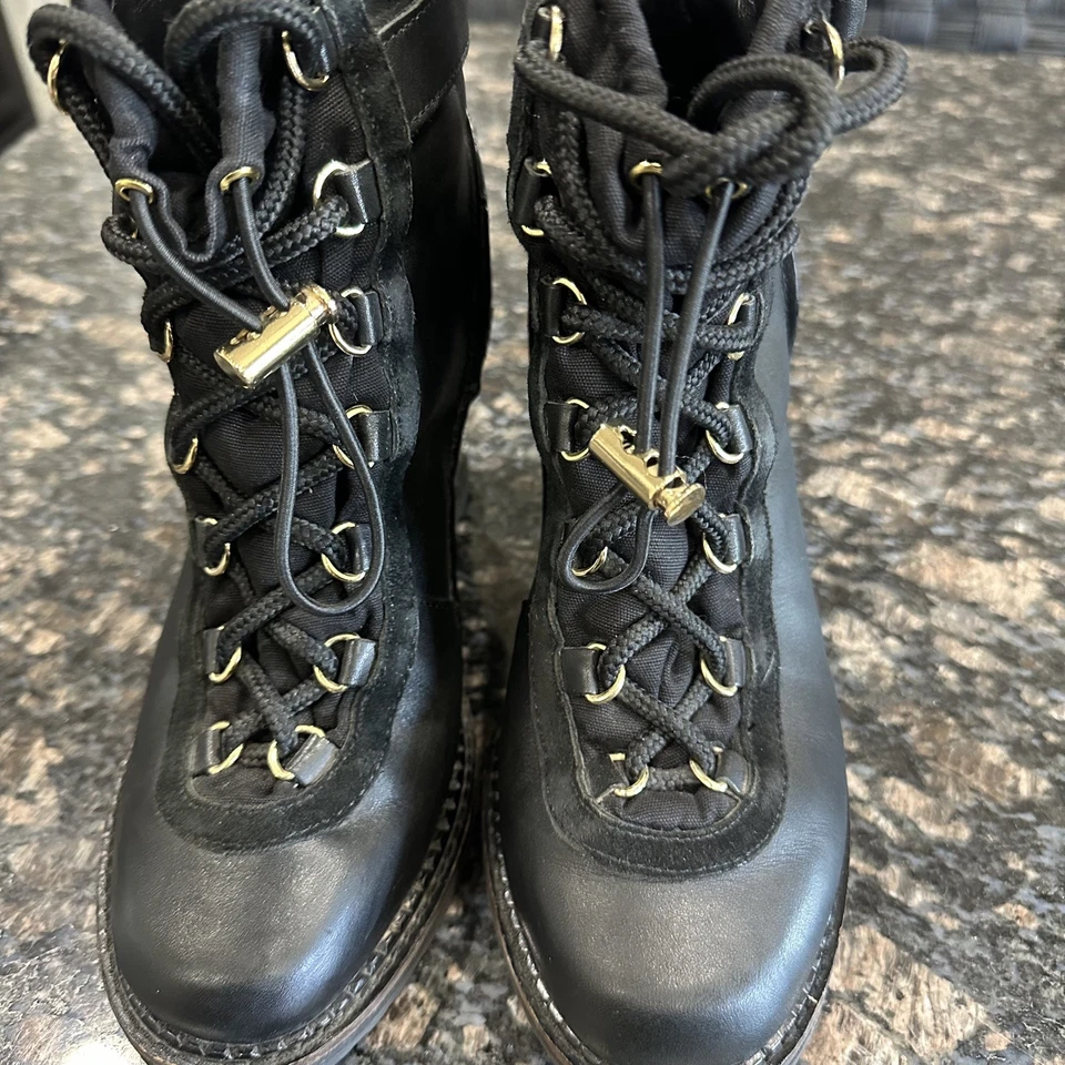 Боевые ботинки Diane von Furstenberg Vacchetta на танкетке каблуке на шнуровке размер 6 - Изображение 3 из 4