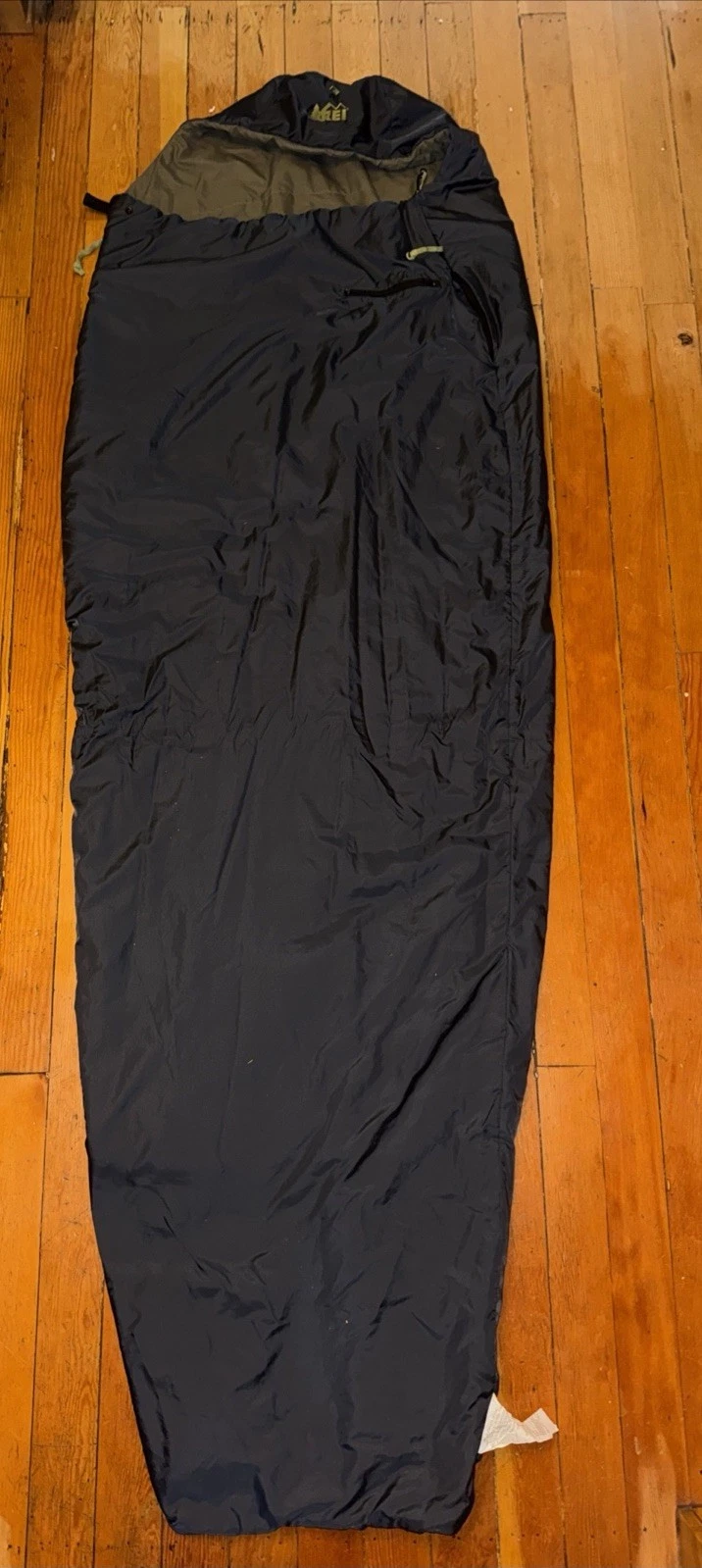 REI Travel Sack sleeping bag 55F rated, blue, 85" total length