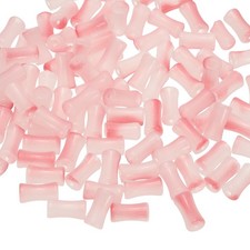 100 Pcs Glass Tube Beads, 6x12mm Bamboo Stick Tube Beads, Light Pink