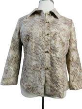 Chico's Size L Large 2 Shimmer Lined Jacket Blazer