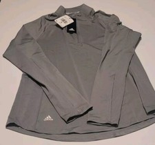 NWT Adidas Women's Aeroready Grey Long Sleeve 1/4 Zip Golf Shirt Sz M