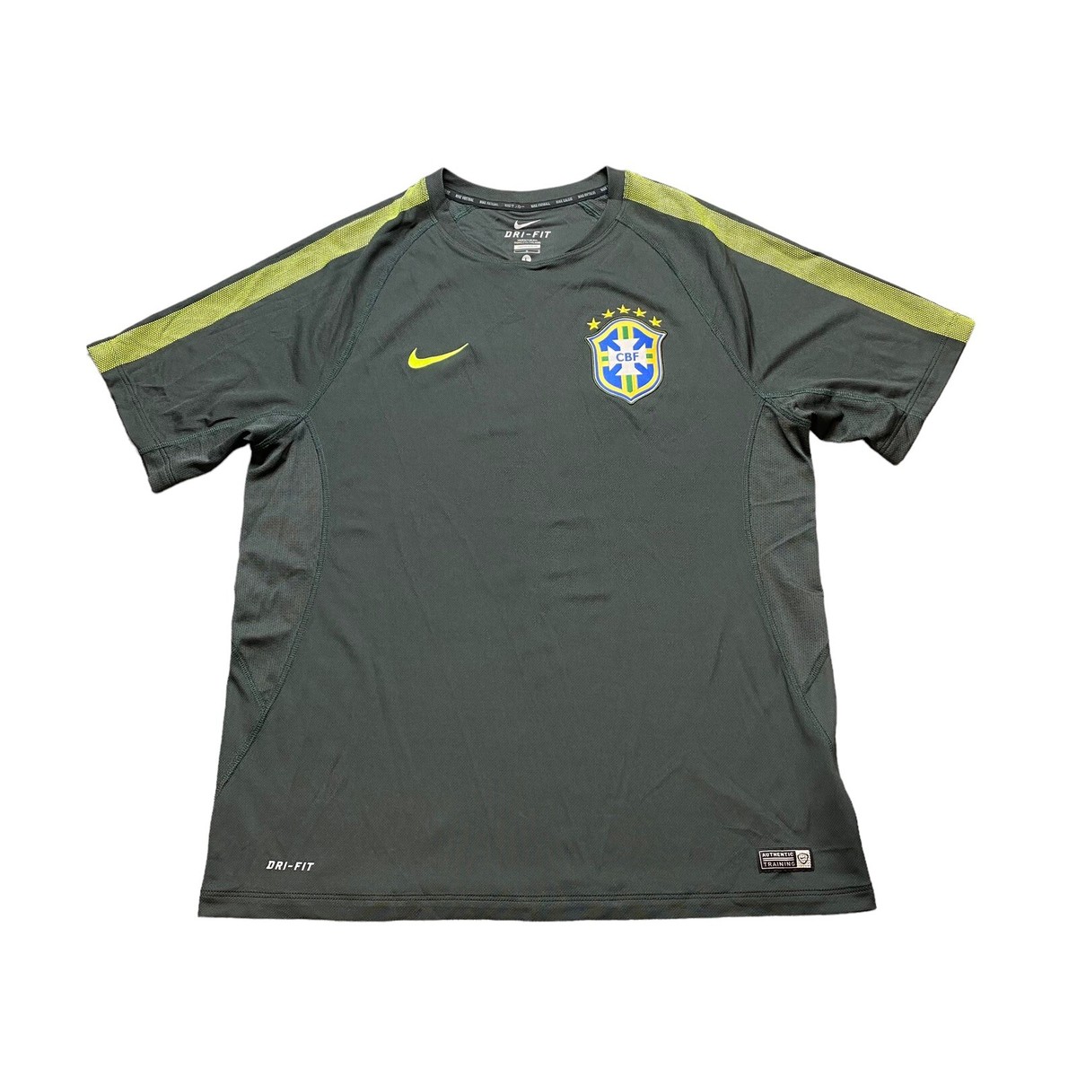 NIKE AUTHENTIC DRI-FIT BRASIL FUTBOL SOCCER JERSEY Adult Size