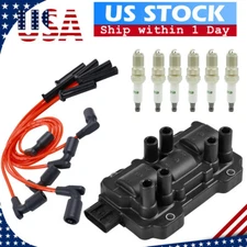 UF434 Ignition Coil+Spark Plugs+Wires Set For Chevrolet GMC Pontiac Buick Saturn