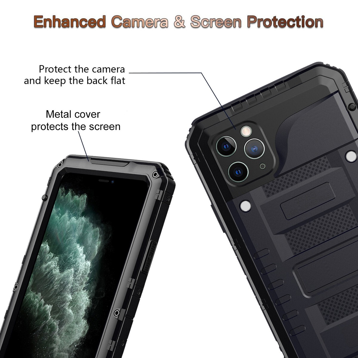 Beasyjoy for iPhone 14 Plus Case, IP68 Waterproof Metal Heavy Duty D