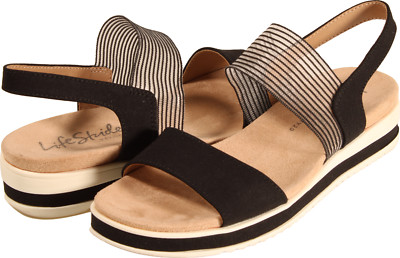 LifeStride Zing Womens Flat Sandal Black US Size 6.5 M | eBay