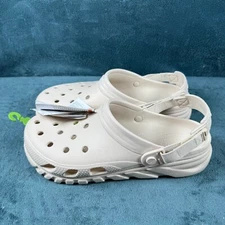 Crocs Duet Max II Unisex Ivory Beige Hook & Loop Casual Clog M9/W11