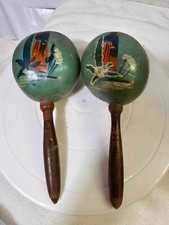 Vtg maracas mexico handpainted