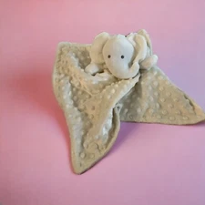 NUBY Baby Ivory Dotted White Minky Elephant Security Blanket Lovey-