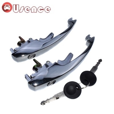 2Pcs Outer ChromeDoor Handles W/ Keys For VW Super Beetle Bug 1968-79 113837205M