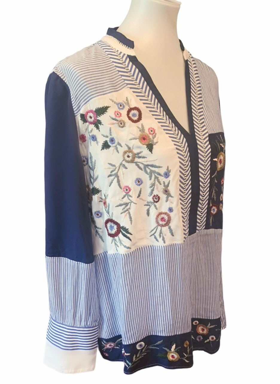 Chico’s Patchwork Embroidered Long Sleeve Blouse … - image 4