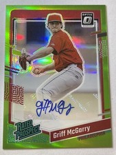 2023 Donruss Optic Griff McGarry Lime Green Prism Rated Rookie Auto Card RC /50