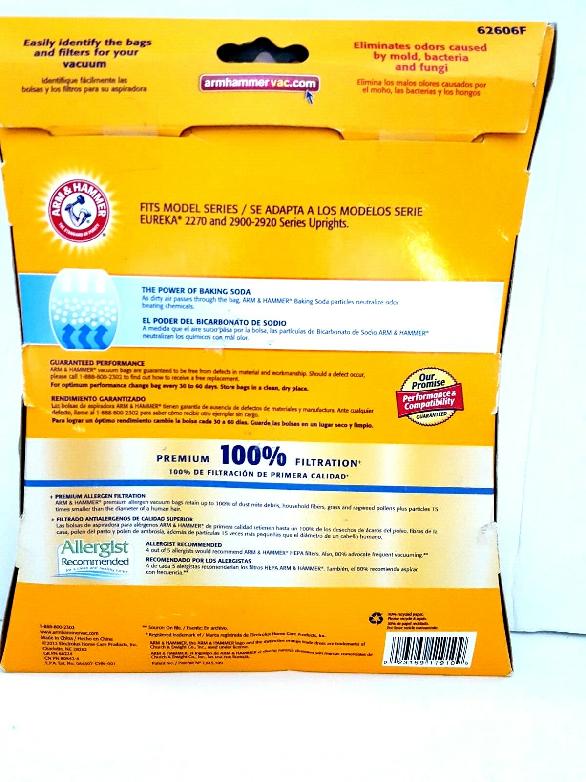 ARM & HAMMER 3 PACK EUREKA J ODOR ELIMINATING VACUUM BAGS PREMIUM ALLERGEN B35 eBay