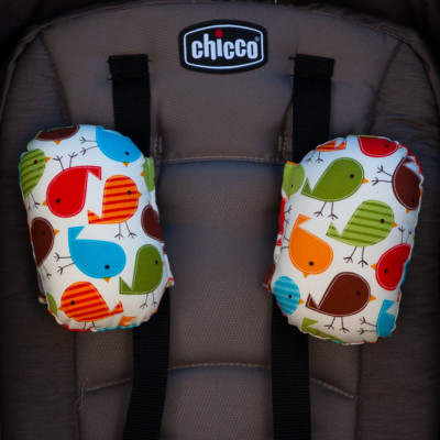 Baby Seat Belt Cushion Extra Plush 100% Cotton Ship 2 x Radom Pair Design Set