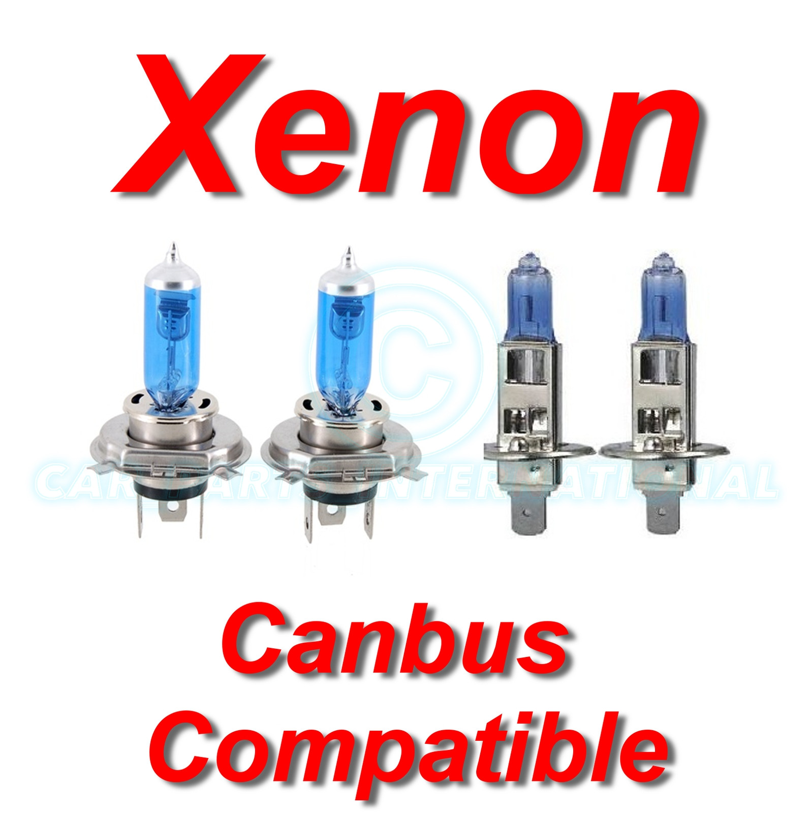 H4 & H1 Canbus Compatible Xenon Headlight Bulbs 60/55w Road Legal 3 Pin