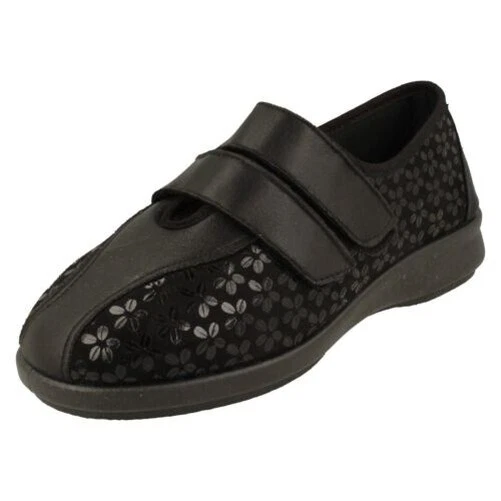 Ladies Easy B Casual Stretch Hook And Loop Shoes Azalea