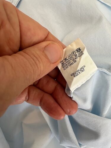Designer Sara Lanzi Size L Blue Cotton Relaxed Made In Italy Women's Shirt - Picture 5 of 6
