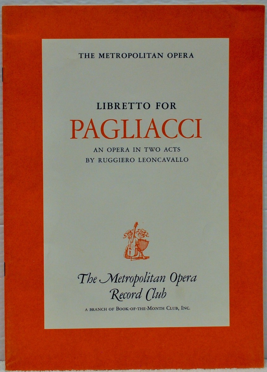 PAGLIACCI Ruggero Leoncavallo 新品 Pagliacci - Ruggiero - Leon Cavallo 1958 Vinyl LP MO-811