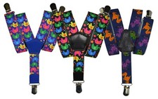 Kinder/Kids Hosentr&auml;ger/Hosentr&auml;ger Y Form, silberne Clips, versch. Designs & Farben
