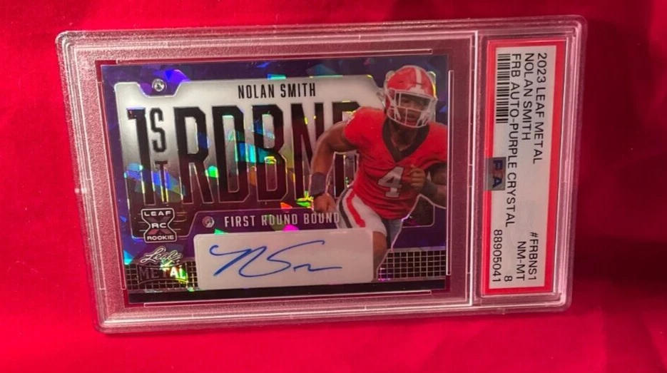 Nolan Smith Leaf Metal First Round Bound Autographs #FRBNS1 Purple Crystal