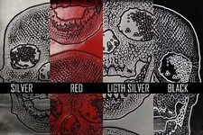 BIG SKULL Vinyl 54" Wide Textured Faux Leather, Sold by the Yard for Halloween