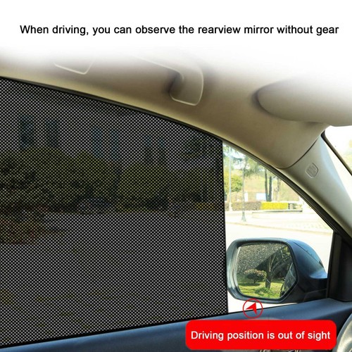 2pcs Car Side Window Mesh Film Windshield Net Sun Shade Sticker UV Protector - Foto 10 di 15