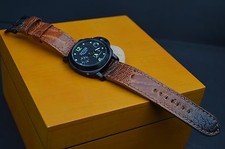 MA WATCH STRAP 26 24 22 MM OSTRICH LEG SKIN FITS YOUR PANERAI ETC HONEY BROWN