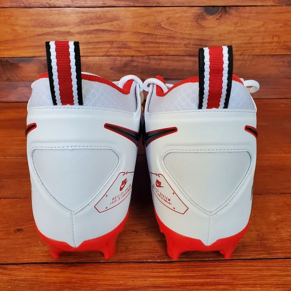 Nike Alpha Pro 3‎ Wide Ohio State Football Cleats Men 10.5 White University Red Nike Alpha Pro 3 Wide Ohio State Football Cleats Men 10.5  main image 2