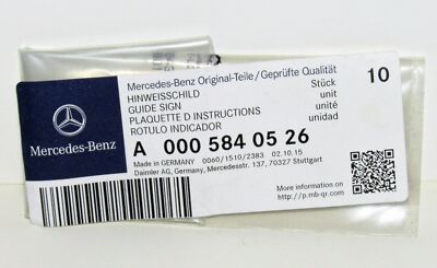 NEW GENUINE MERCEDES BENZ GUIDE SIGN LABEL PACK OF 10 OEM PART NO