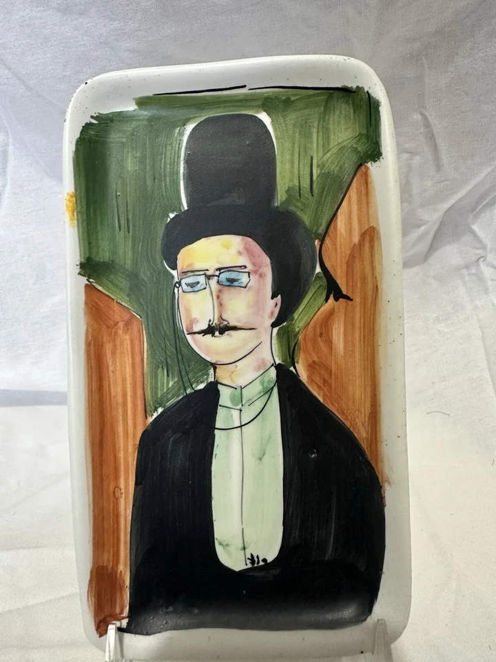 Vintage Italian Ceramic Signed Hand Painted Italian Soldier Wall Hanging/plaque - Image 3 of 4